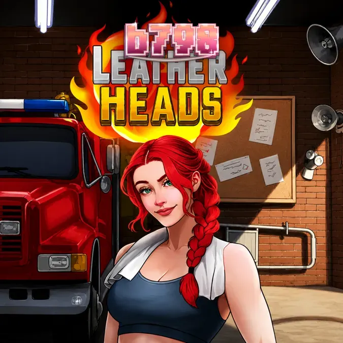Interface do jogo de slot Leatherheads com temática de bombeiros